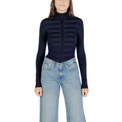 Blue Viscose Turtleneck