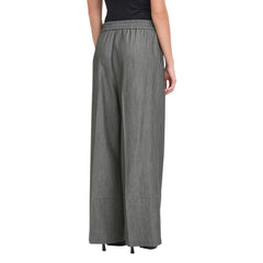 Gray Polyester Casual Pants