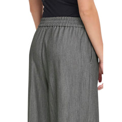 Gray Polyester Casual Pants