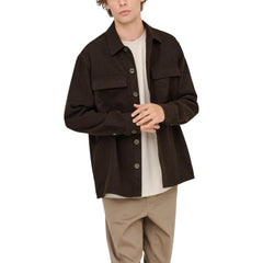 Brown Polyester Dress Shirt