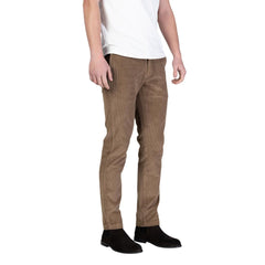 Brown Cotton Casual Pants