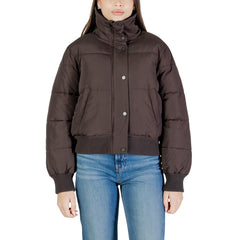 Brown Polyester Full-Length Jacket