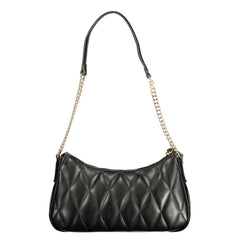 Black Polyurethane Women Shoulder Bag