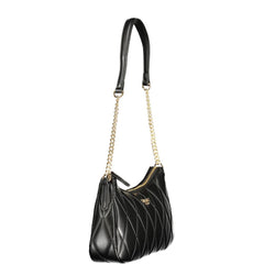 Black Polyurethane Women Shoulder Bag