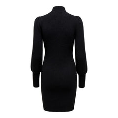 Black Viscose Short Dress