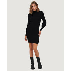 Black Viscose Short Dress