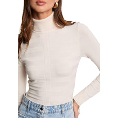 Beige Viscose Turtleneck