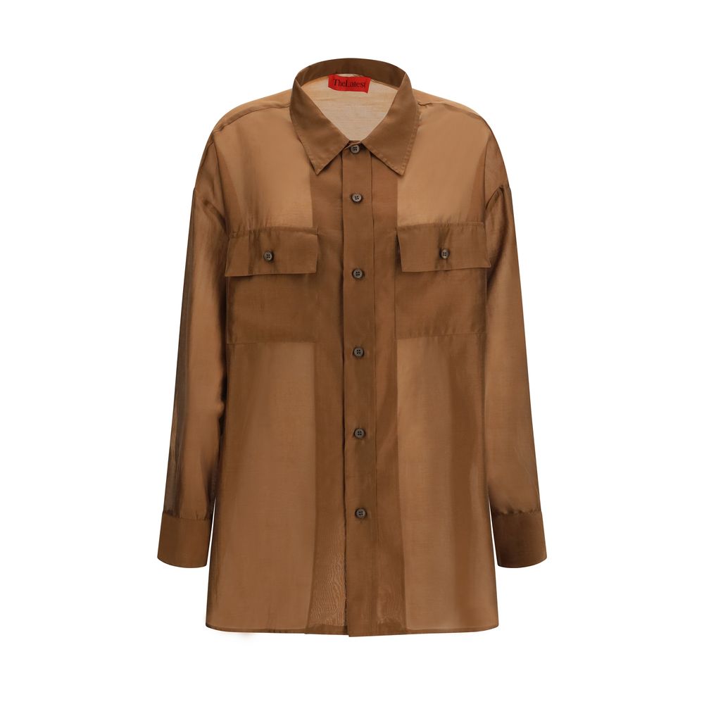 Brown Lycra Dress Shirt