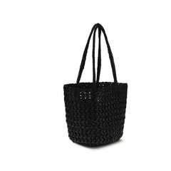 Black Viscose Shoulder Bag