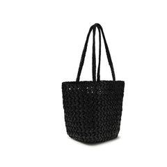 Black Viscose Shoulder Bag