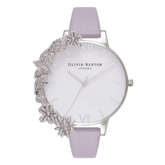 Purple Artificial Leather Dress Watch