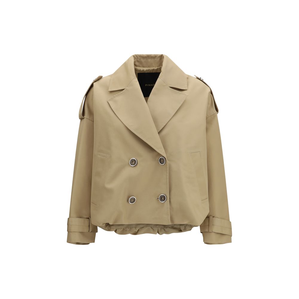 Beige Cotton Trench Coat