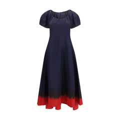 Blue Viscose Casual Dress