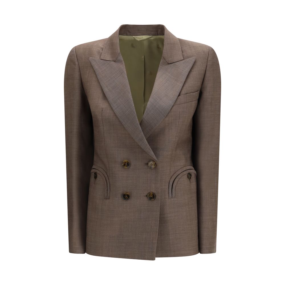 Brown Fleece Wool Blazer