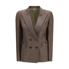 Brown Fleece Wool Blazer