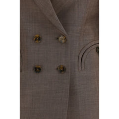 Brown Fleece Wool Blazer