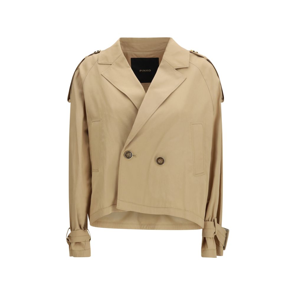 Beige Cotton Trench Coat