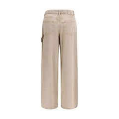 Beige Cotton Relaxed Fit Jeans