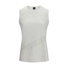 White Cotton Sleeveles T-Shirt