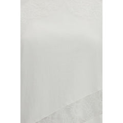 White Cotton Sleeveles T-Shirt