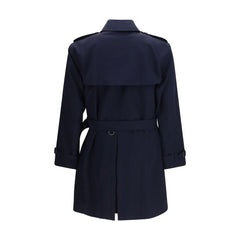 Blue Cotton Trench Coat