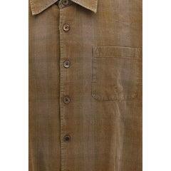Brown Cotton Pattern Shirt