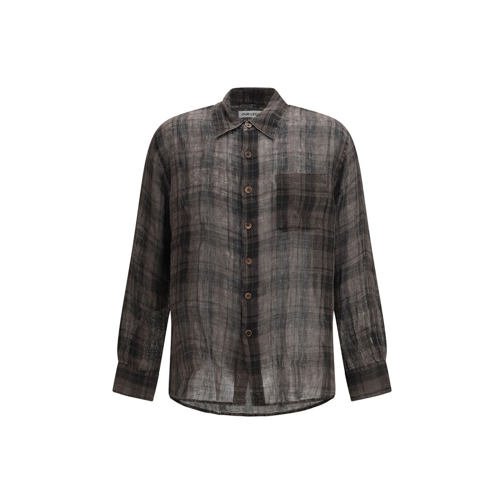 Brown Linen Pattern Shirt
