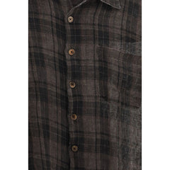 Brown Linen Pattern Shirt