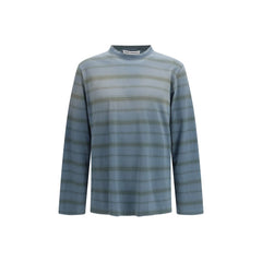 قميص قطني أزرق بنقشة