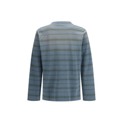 قميص قطني أزرق بنقشة