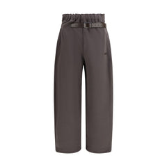 Brown Cotton Athletic Pants