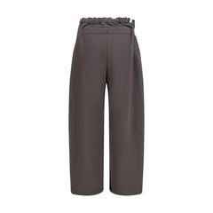 Brown Cotton Athletic Pants