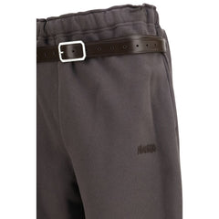 Brown Cotton Athletic Pants
