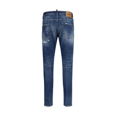 Blue Cotton Slim Fit Jeans