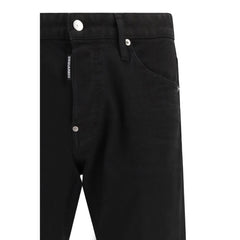 Black Cotton Slim Fit Jeans
