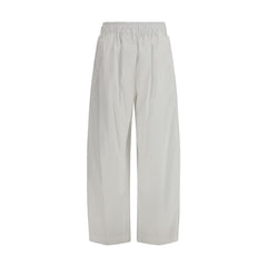 White Lyocell Casual Pants