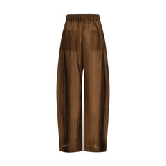Brown Lyocell Casual Pants