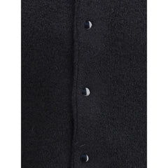 Black Merino Wool Bomber