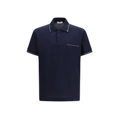 Blue Cotton Polo Shirt