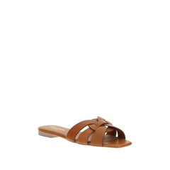 Brown Calf Leather Bos Taurus Flat Sandals