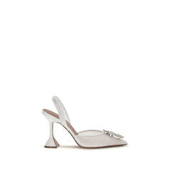 White Polyester Platform Pumps