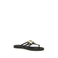 Black Rubber Strap-On Sandals