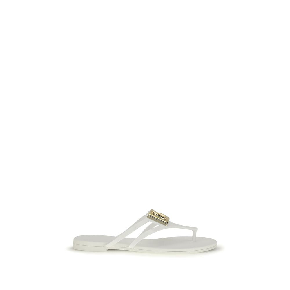 White Rubber Flip-Flop Sandals