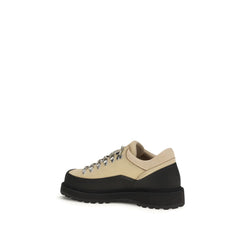 Beige Calf Leather Bos Taurus Lace-Up Boots