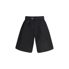 Black Cotton Bermuda Shorts