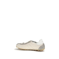 حذاء رياضي بيج من جلد العجل Bos Taurus