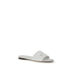 White Calf Leather Bos Taurus Sandals