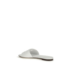 White Calf Leather Bos Taurus Sandals