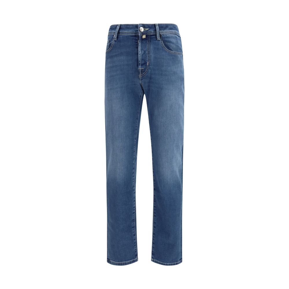 Blue Cotton Slim Fit Jeans
