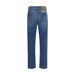 Blue Cotton Slim Fit Jeans